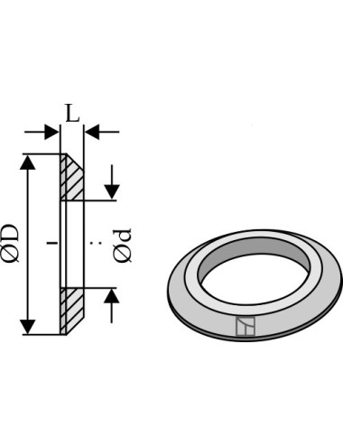 Bague de réduction pour crochets de barres inférieures Cat. III-II