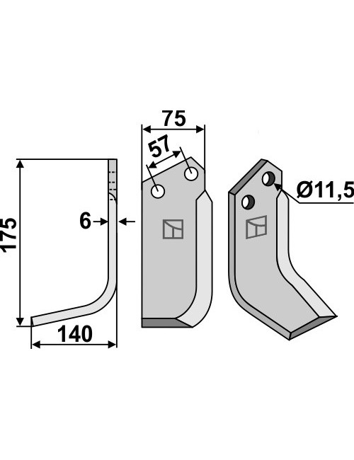 Couteau, modèle gauche