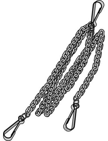 Chaîne de guidage pour crochets de barres inférieures Cat. II-I