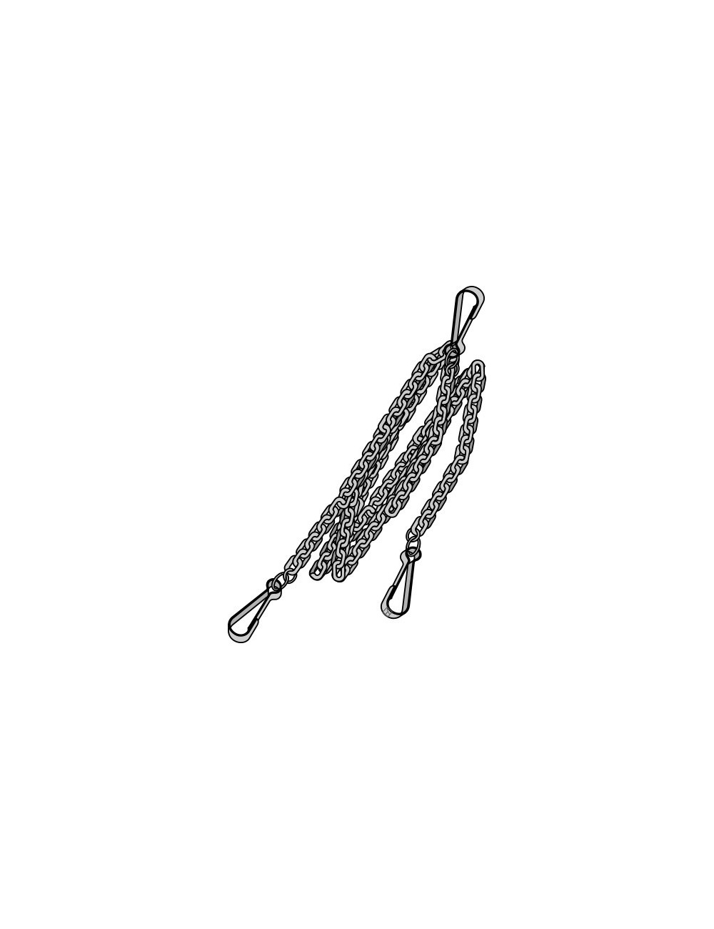 Chaîne de guidage pour crochets de barres inférieures Cat. II-I