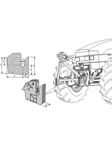 Crochet semi-automatique pour système hydraulique frontal- Cat. ll-l