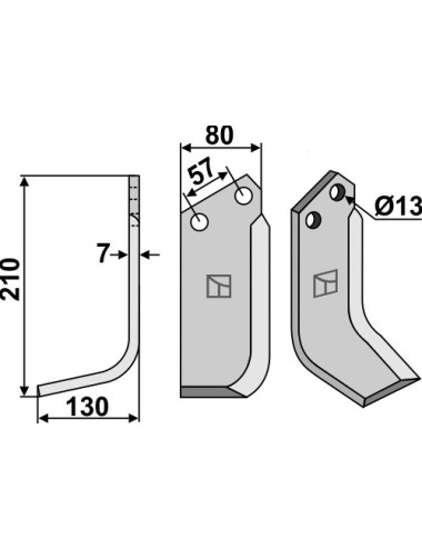 Couteau, modèle gauche