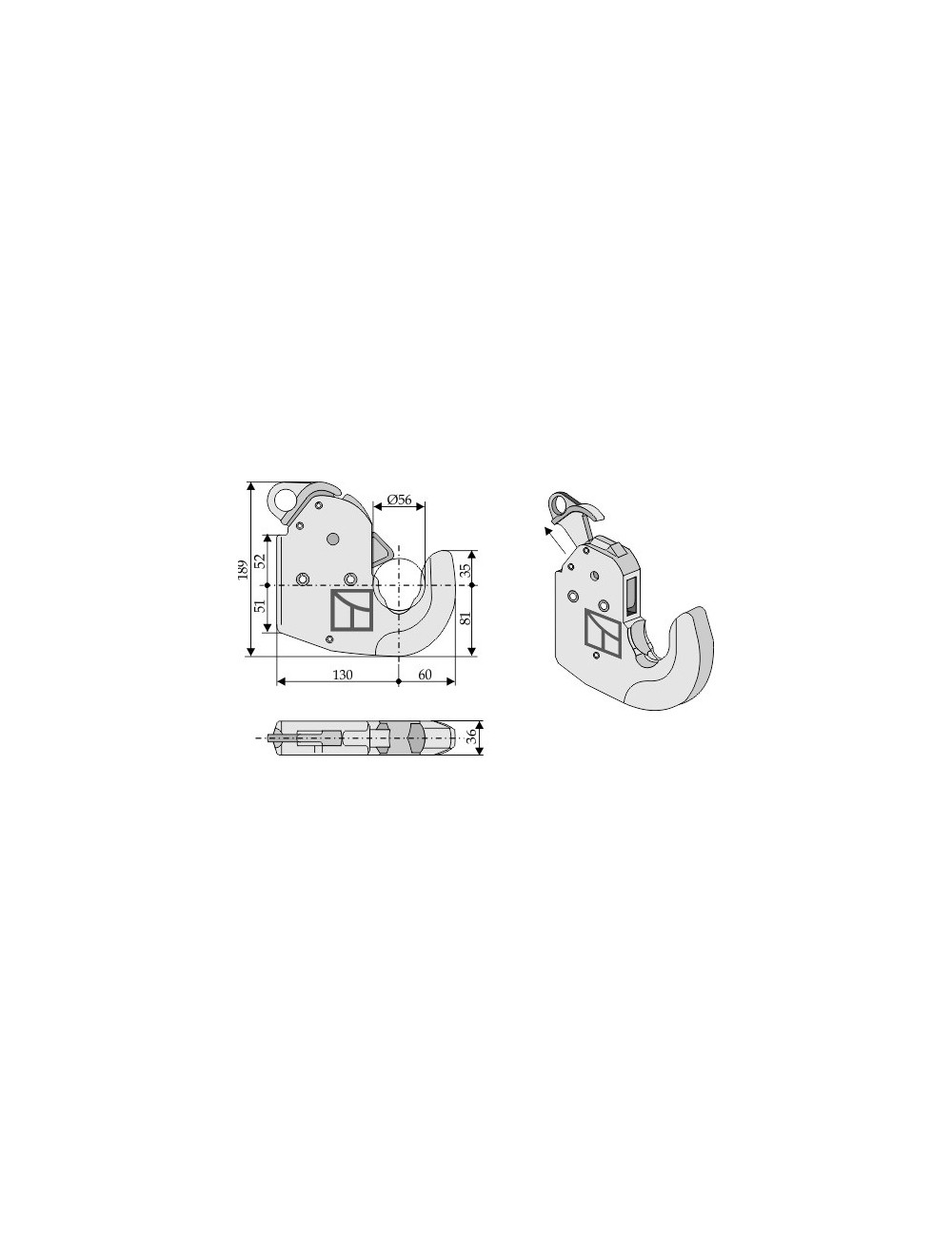 Crochet automatique pour barres inférieures - Cat. lI