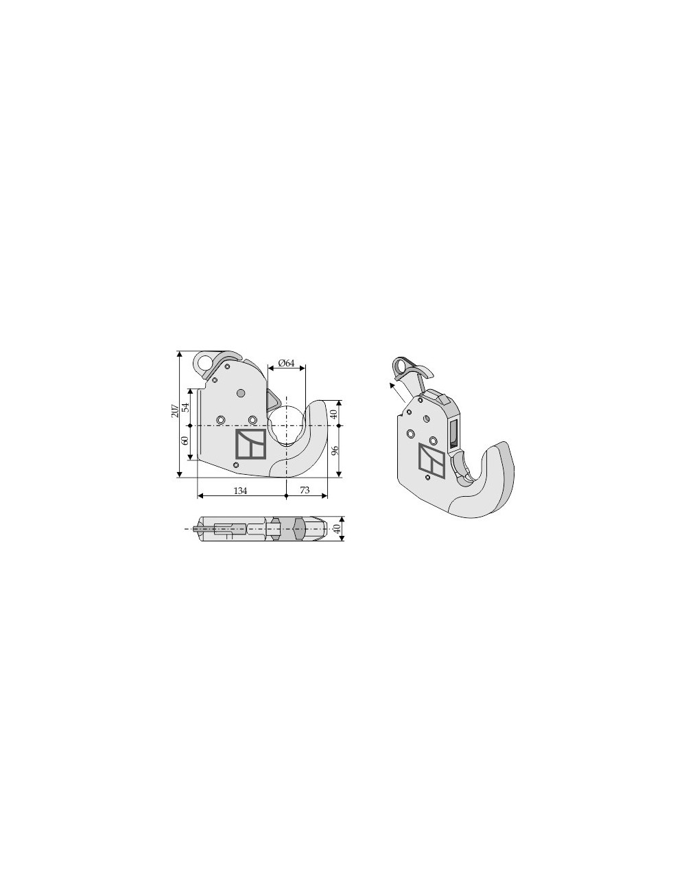 Crochet automatique pour barres inférieures - Cat. lII