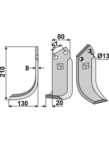 Couteau, modèle gauche