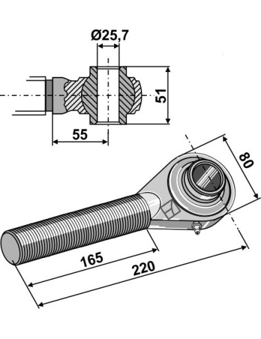 Borne M 36 x 3