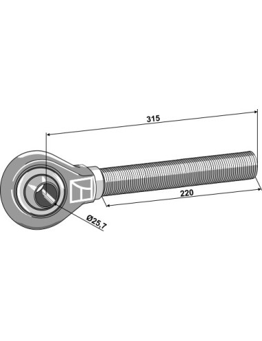 Borne à rotule 1.1/2″ - Cat. II - filet à gauche