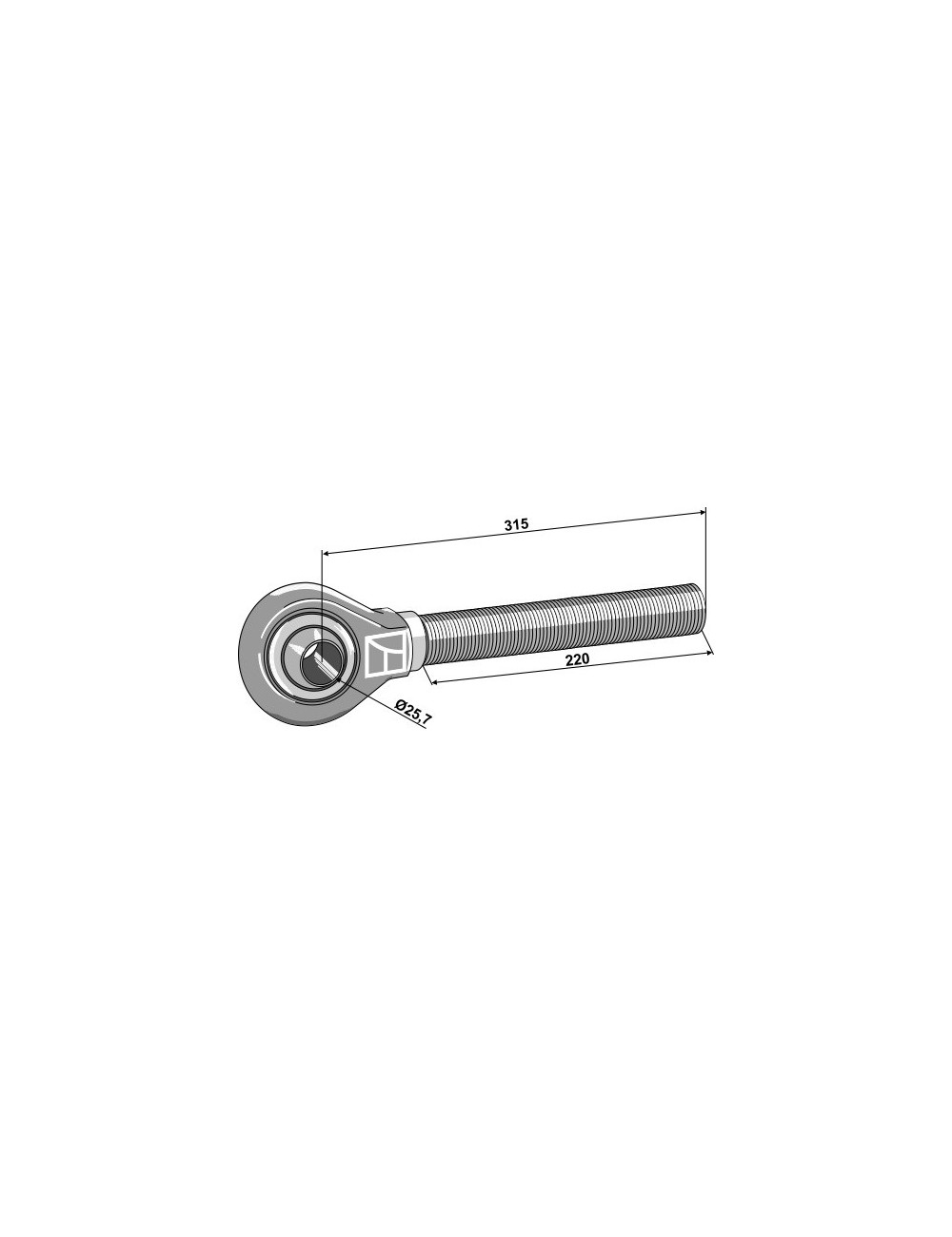 Borne à rotule 1.1/2″ - Cat. II - filet à gauche