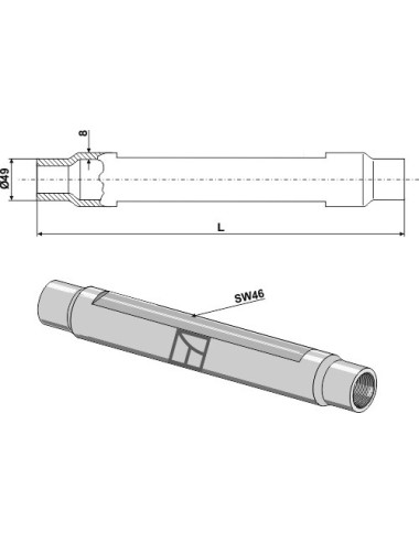 Tube M36x3