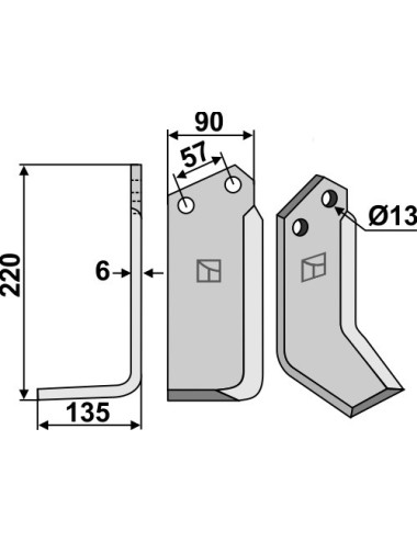 Couteau, modèle gauche