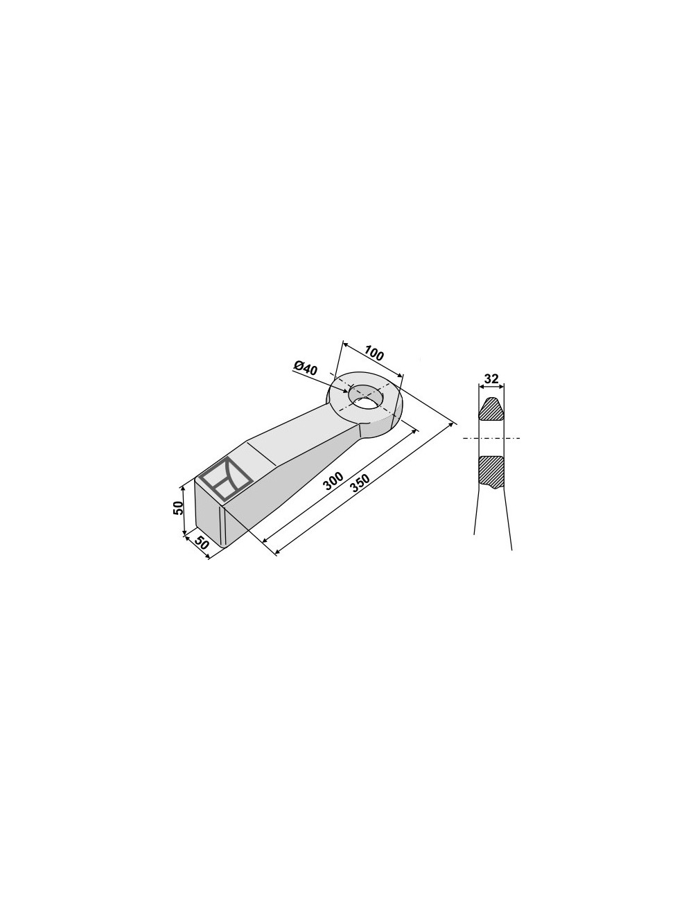 Anneau d'attelage (contrôle technique RFA ) avec marque de conformité M 2940 )