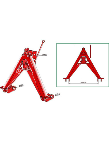 Triangle côté tracteur Cat. 0