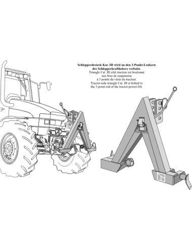 Triangle côté tracteur Cat. III