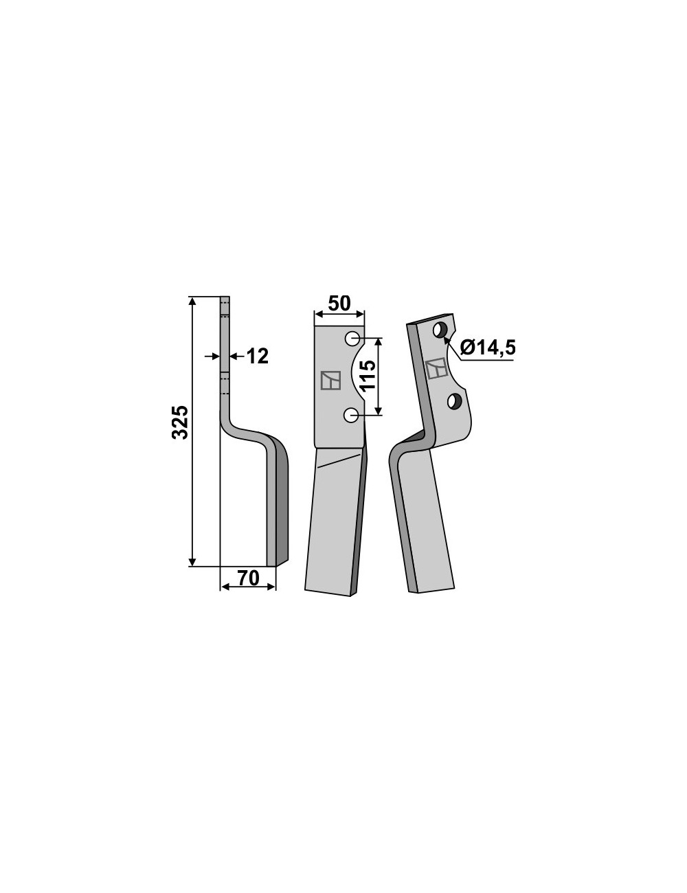 Dent rotative, modèle gauche