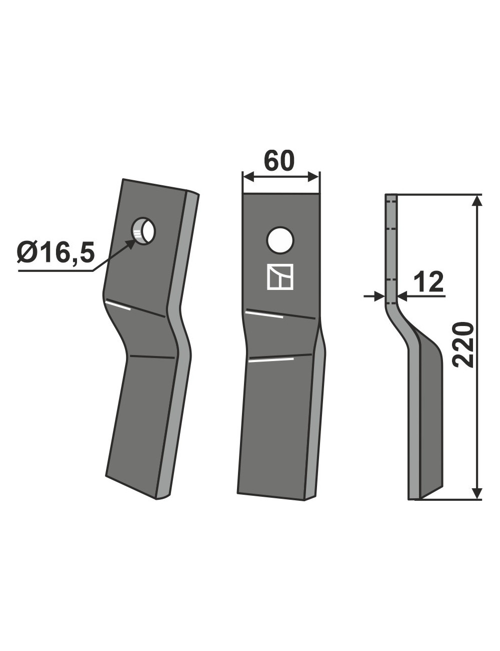 Dent rotative, modèle gauche