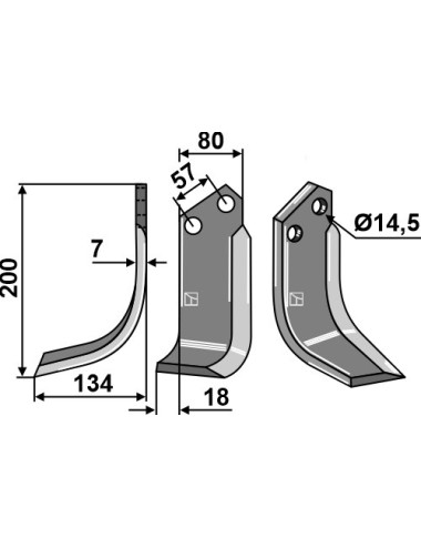 Couteau, modèle gauche