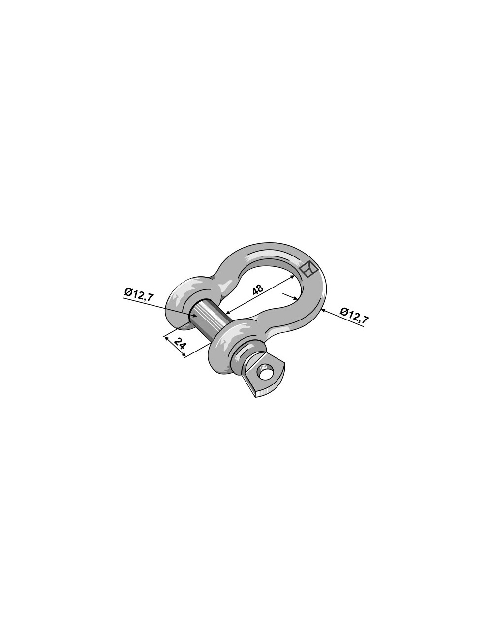 Manille échancrée standart 12,7mm galvanisées