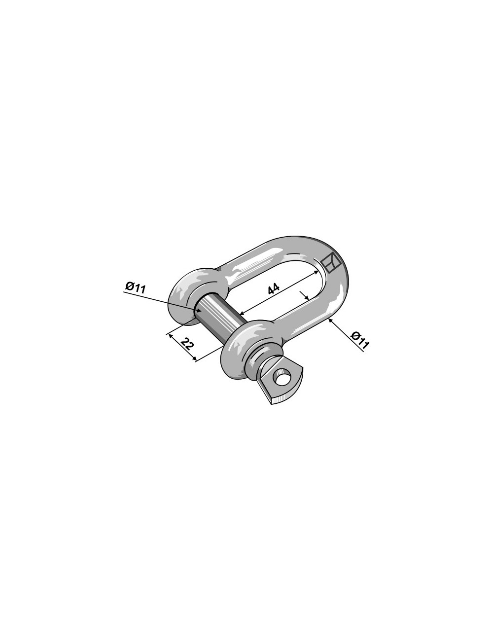 Manille droite standart 11mm galvanisées