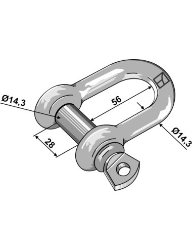 Manille droite standart  14,3mm galvanisées