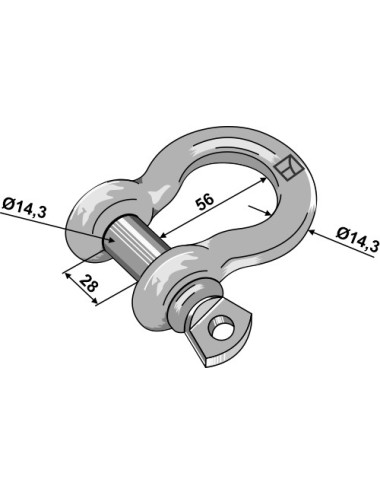 Manille échancrée standart  14,3mm galvanisées