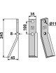 Dent rotative, modèle gauche