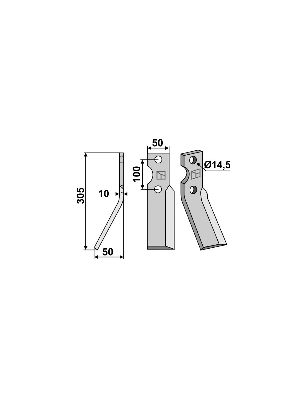 Dent rotative, modèle gauche