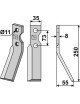 Dent rotative, modèle droit