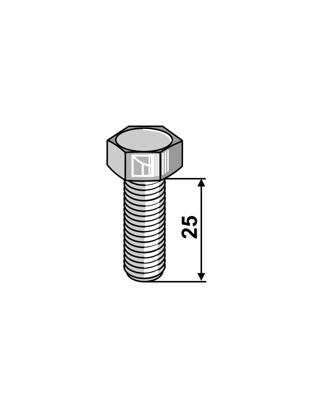 Boulon pour couteaux rotatifs - M10x1,5 - 8.8