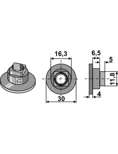 Écrou M10x1,5 - 12.9