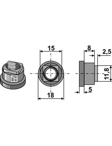 Écrou M10x1,5 - 12.9