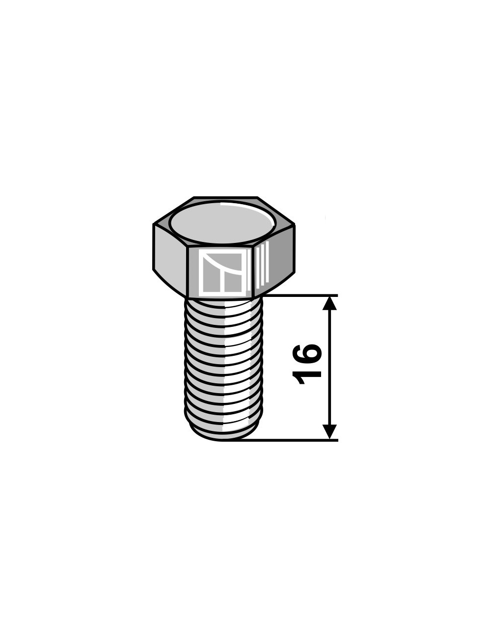 Boulon pour couteaux rotatifs - M10x1,5 - 8.8