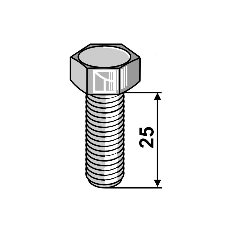 Boulon pour couteaux rotatifs - M10x1,5 - 10.9