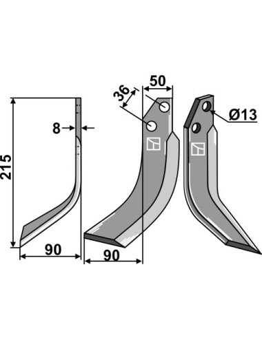 Couteau, modèle gauche