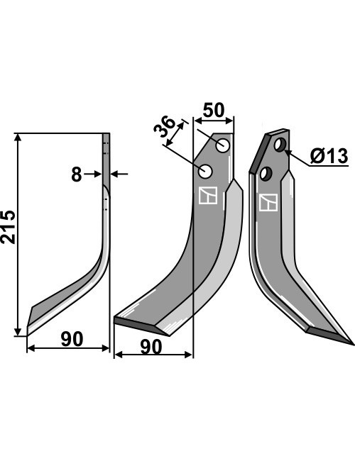 Couteau, modèle gauche