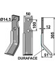 Dent rotative DURAFACE, modèle droit