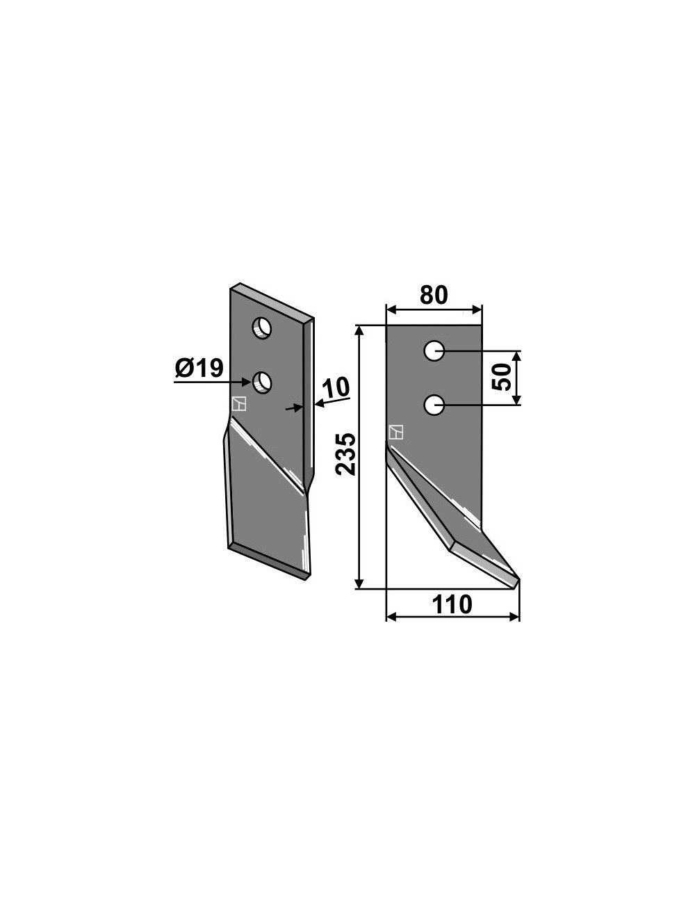 Dent rotative, modèle gauche