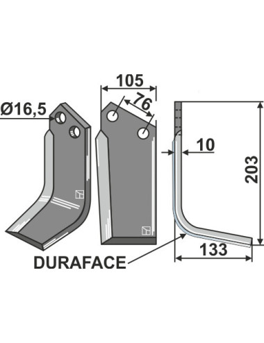 Couteau DURAFACE, modèle droit