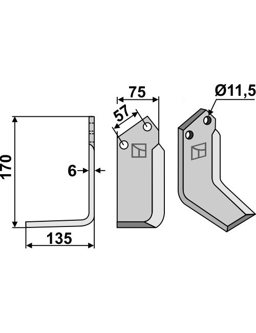 Couteau, modèle gauche