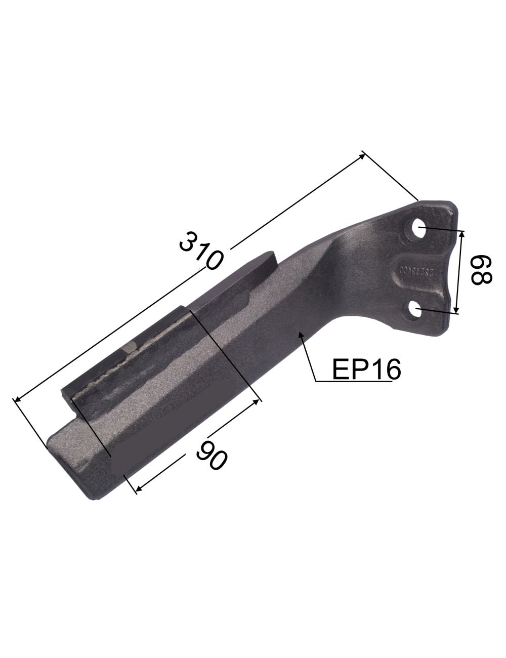 DENT DE HERSE G RH68  2 TROUS CARBURE RENFORCE adaptable Kuhn