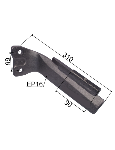 DENT DE HERSE D RH68  2 TROUS CARBURE RENFORCE adaptable Kuhn