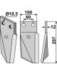 Dent rotative, modèle droit