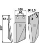 Dent rotative, modèle gauche