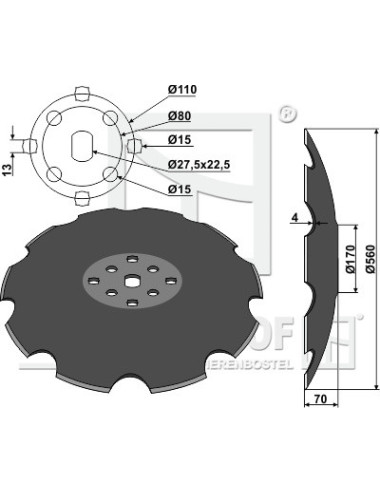 DISQUE CRENELE TCS-DIS-531  ADAPTABLE AGRISEM