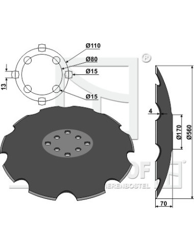 DISQUE CRENELE TCS-DIS-537  ADAPTABLE AGRISEM