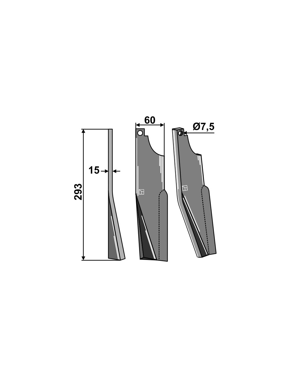 Dent rotative, modèle gauche