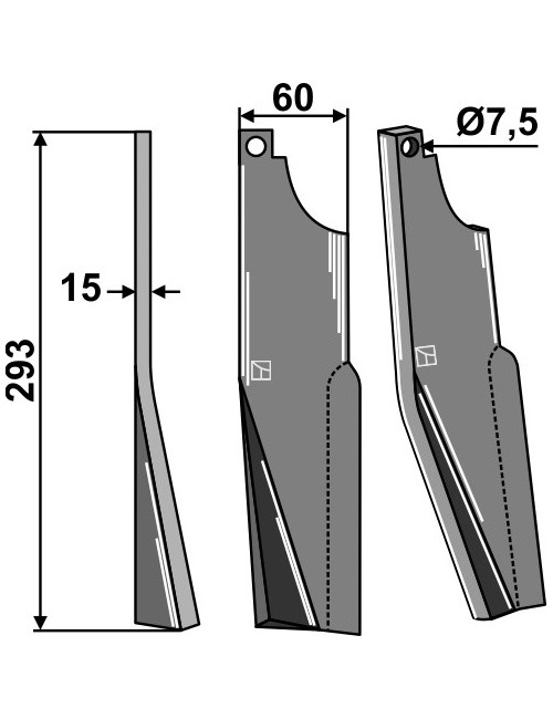 Dent rotative, modèle gauche