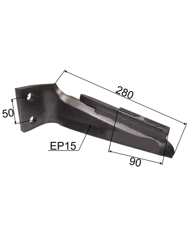DENT DE HERSE CARBURE RENF. D RH66 DIAMANTE adaptable MASCHIO