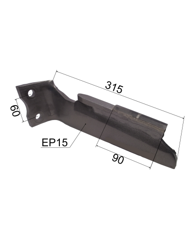 DENT DE HERSE CARBURE RENF. D RH75 DOMINATOR adaptable MASCHIO
