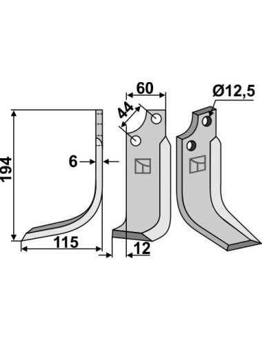 Couteau, modèle gauche