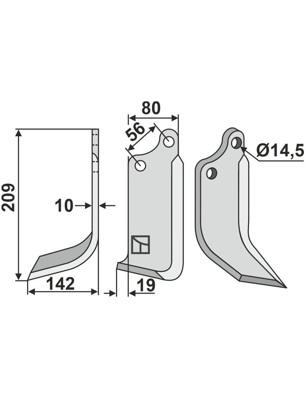 Couteau, modèle gauche